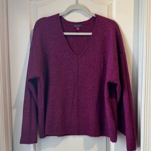 Vince Camuto Deep Pink V-Neck Sweater